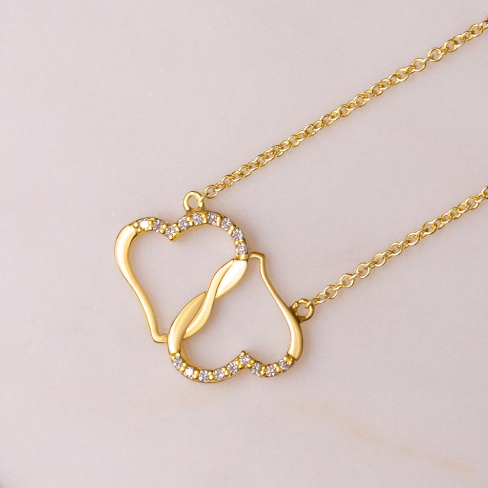 To My Sister : 14K Gold Everlasting Love Necklace, comes in a Luxurious Mahogany Style Box. - Camili Bel Creations Gift Shop