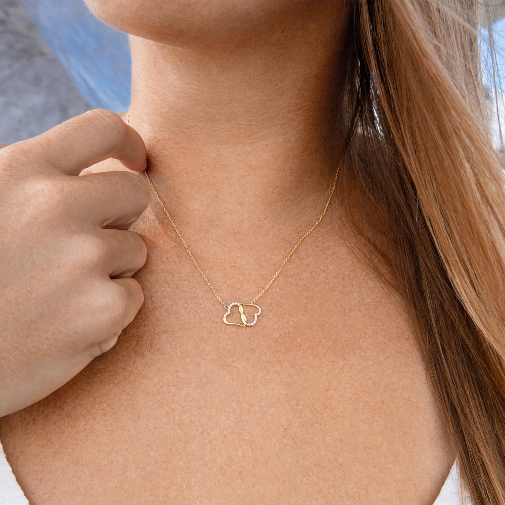 To My Sister : 14K Gold Everlasting Love Necklace, comes in a Luxurious Mahogany Style Box. - Camili Bel Creations Gift Shop