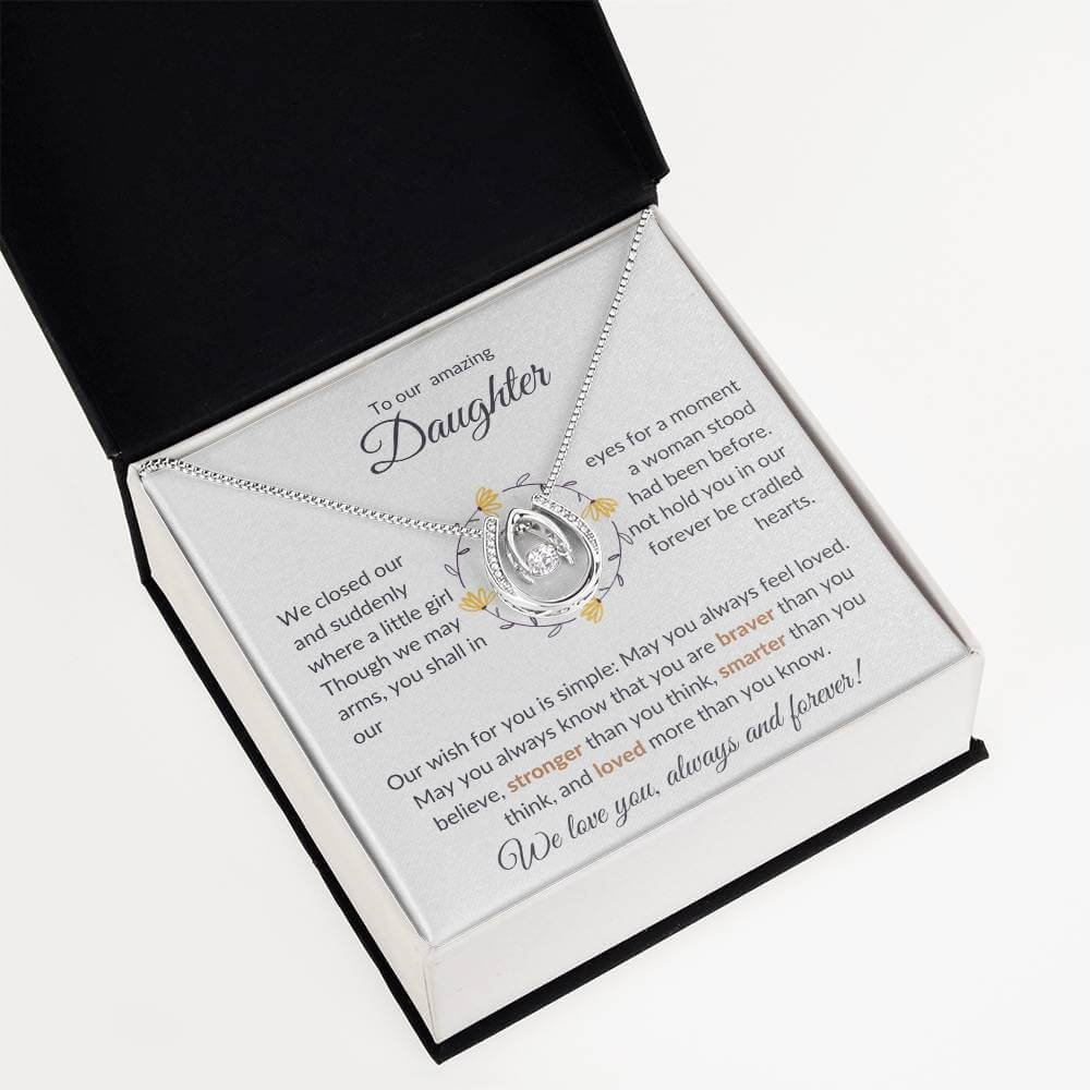 To Our Amazing Daughter, Stunning Lucky In Love Necklace Gift For Her. - Camili Bel Creations Gift Shop