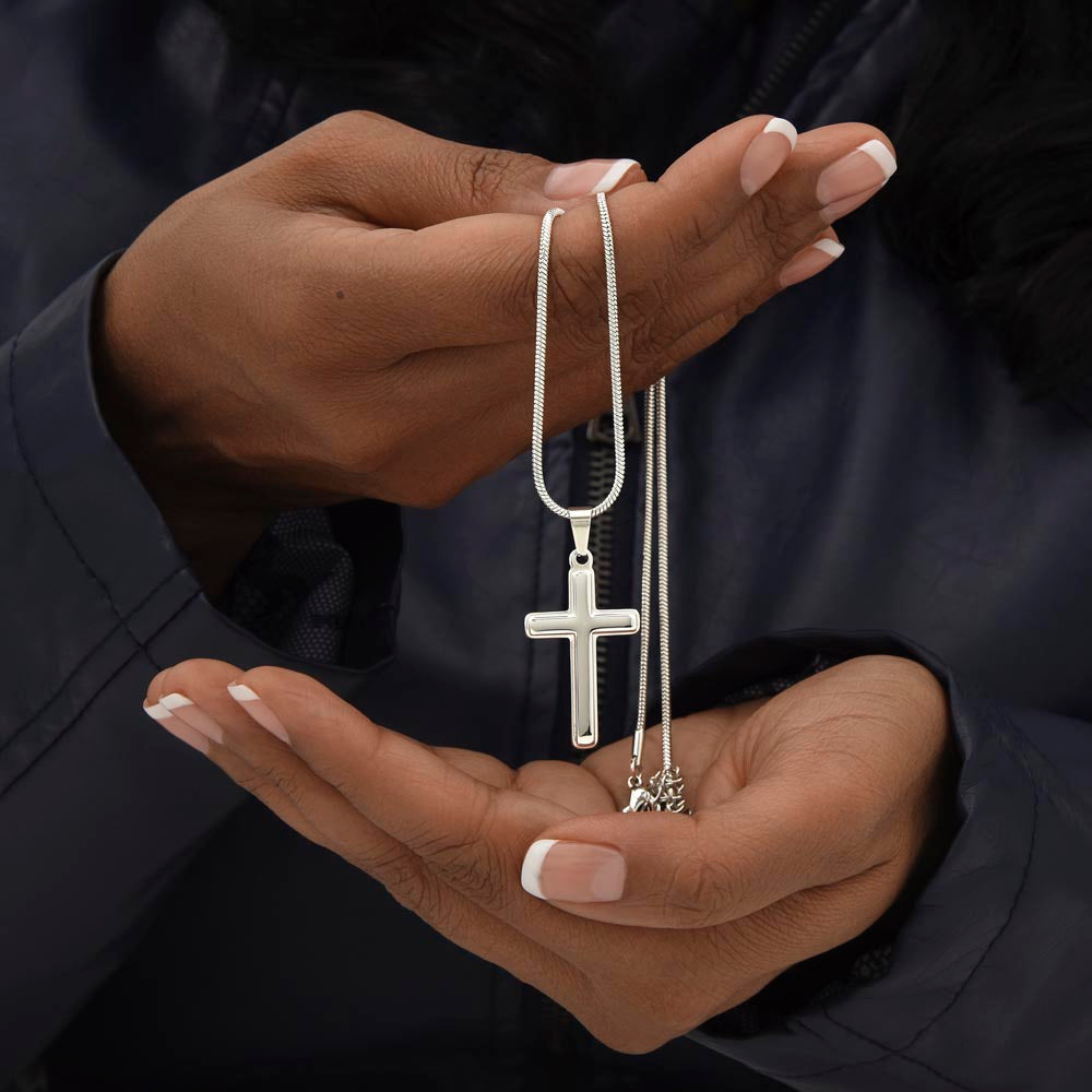 Gender-neutral Cross Necklace and Faith Message Card With Bible Verse Matthew 17:20 - Camili Bel Creations Gift Shop