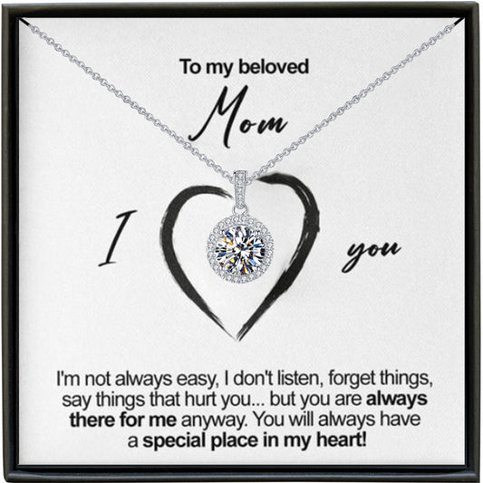 Exquisite Full Moon Diamond Necklace Gift for Mom - Camili Bel Creations Gift Shop