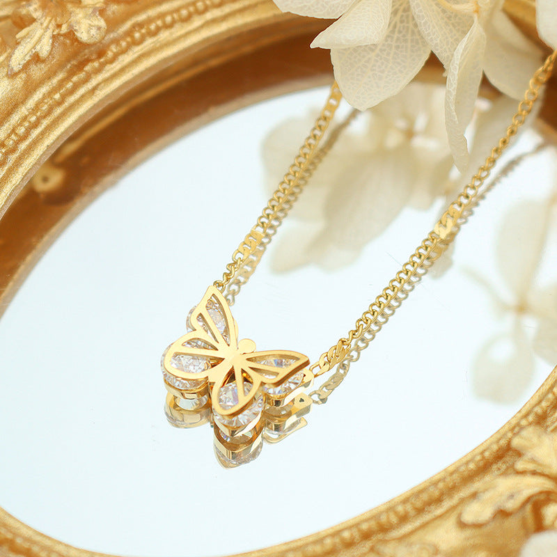 18K Gold Fashionable Butterfly Necklace - Camili Bel Creations Gift Shop