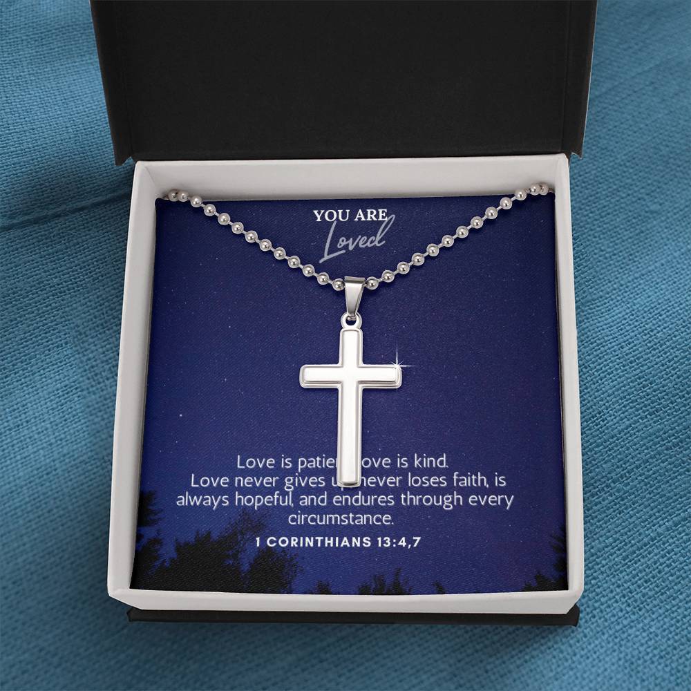 Stainless Steel Faith Cross Necklace