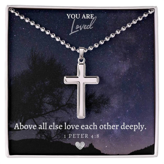 Stainless Steel Faith Cross Necklace