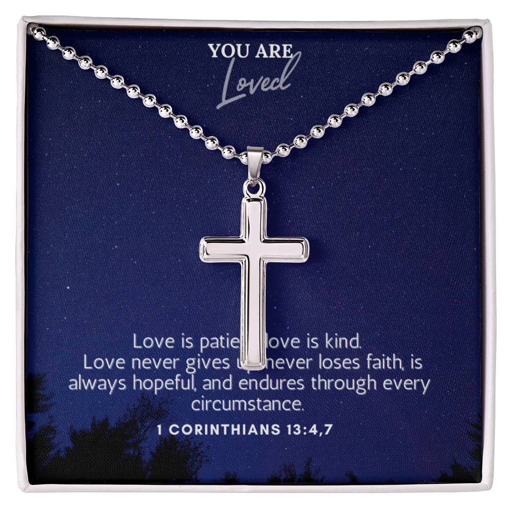 Stainless Steel Faith Cross Necklace