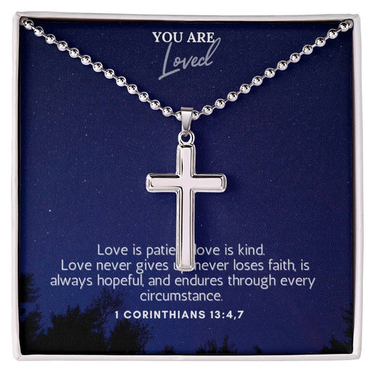 Stainless Steel Faith Cross Necklace