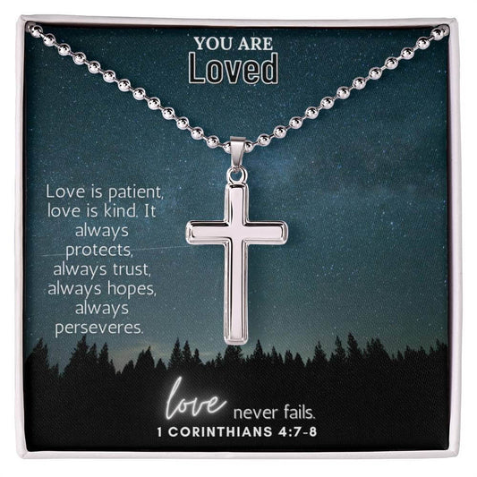 Stainless Steel Faith Cross Necklace