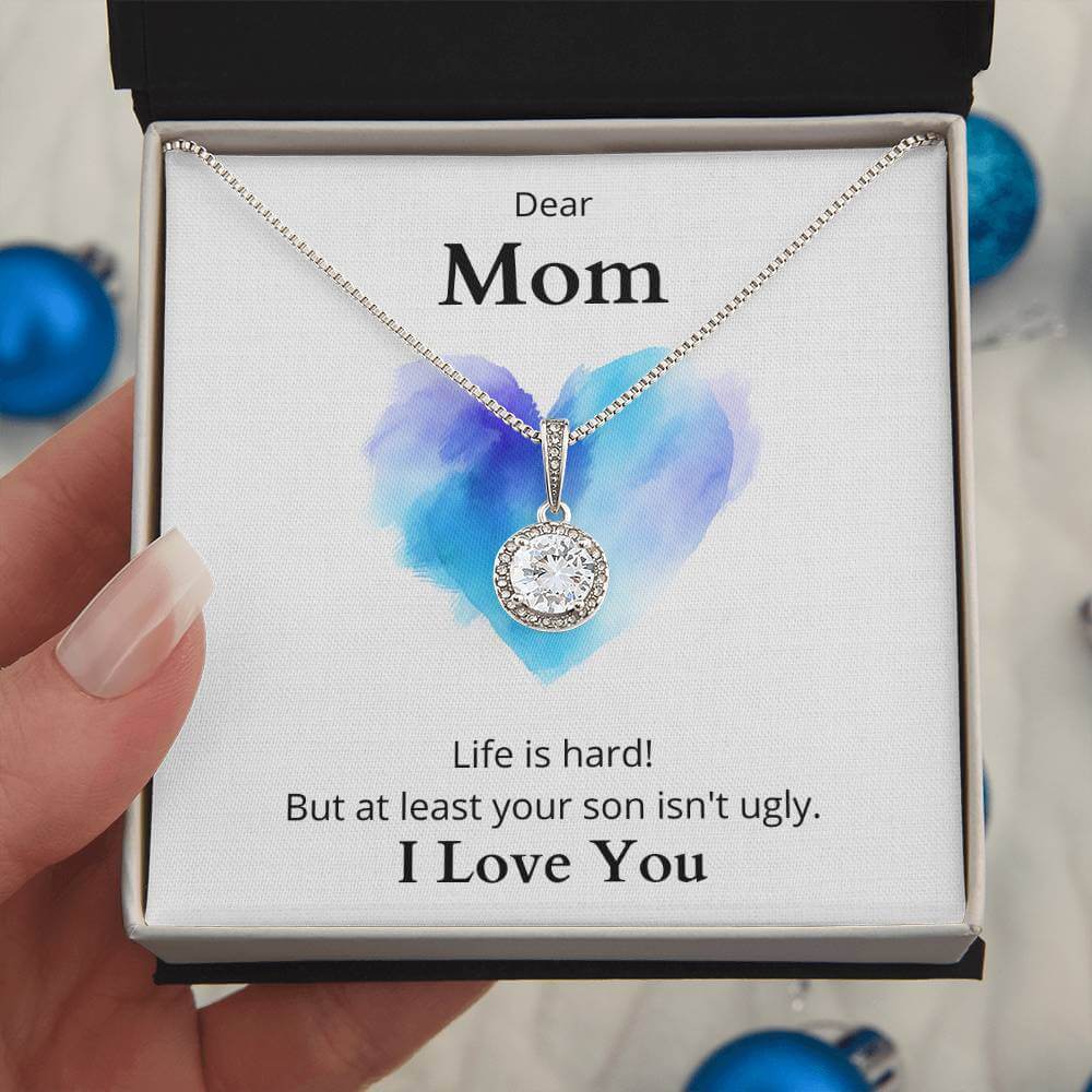 14K White Gold Finish Eternal Hope Necklace - Best Gift For Mom From Son - Camili Bel Creations Gift Shop