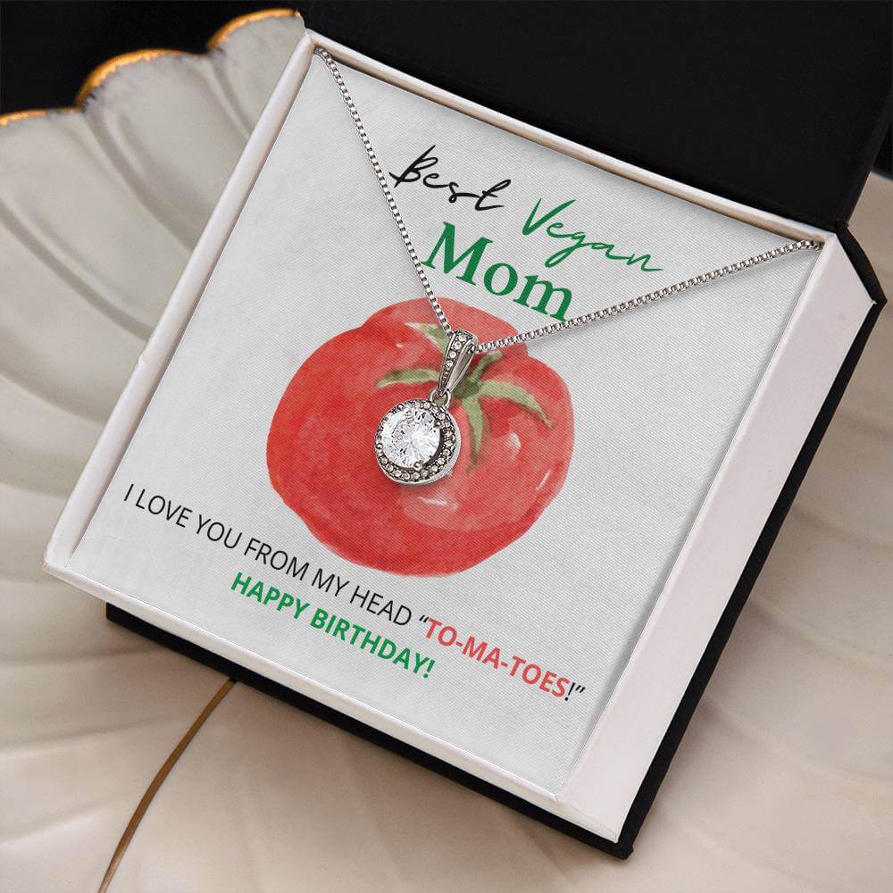 14K White Gold Finish Dazzling Eternal Hope Necklace Gift For The Best Vegan Mom - Camili Bel Creations Gift Shop