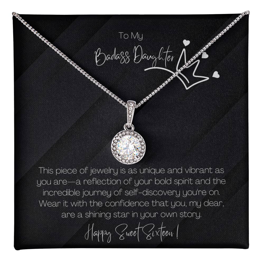 14K White Gold Finish I Eternal Hope Necklace I Gift For Badass Daughter - Camili Bel Creations Gift Shop