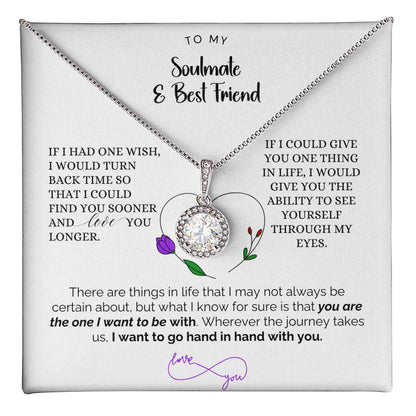 To My Soumate and Best Friend, Eternal Hope Necklace Gift, 14K White Gold Finish. - Camili Bel Creations Gift Shop