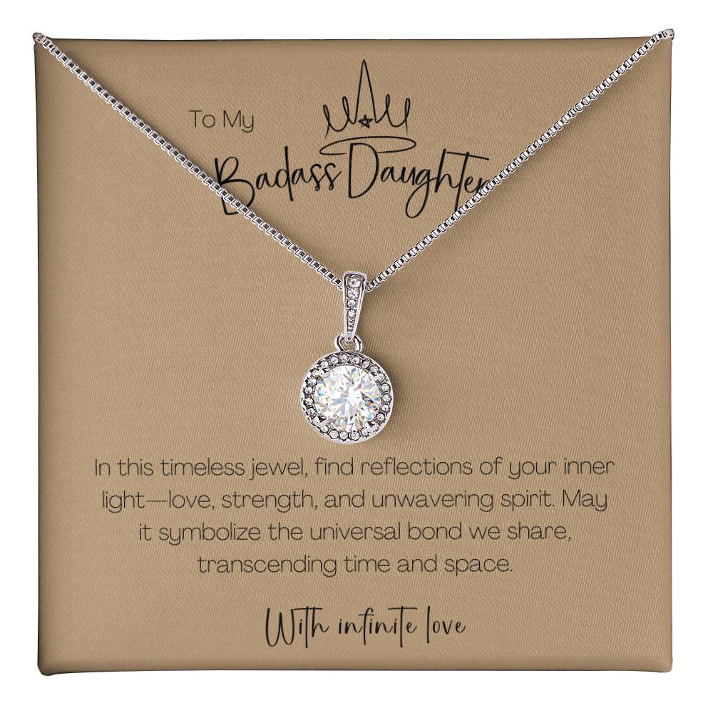 14K White Gold Finish I Eternal Hope Necklace I Gift For Badass Daughter - Camili Bel Creations Gift Shop