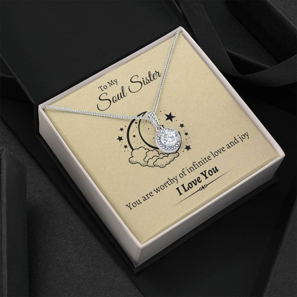 14K White Gold Finish Eternal Hope Necklace Gift For Soul Sister - Camili Bel Creations Gift Shop