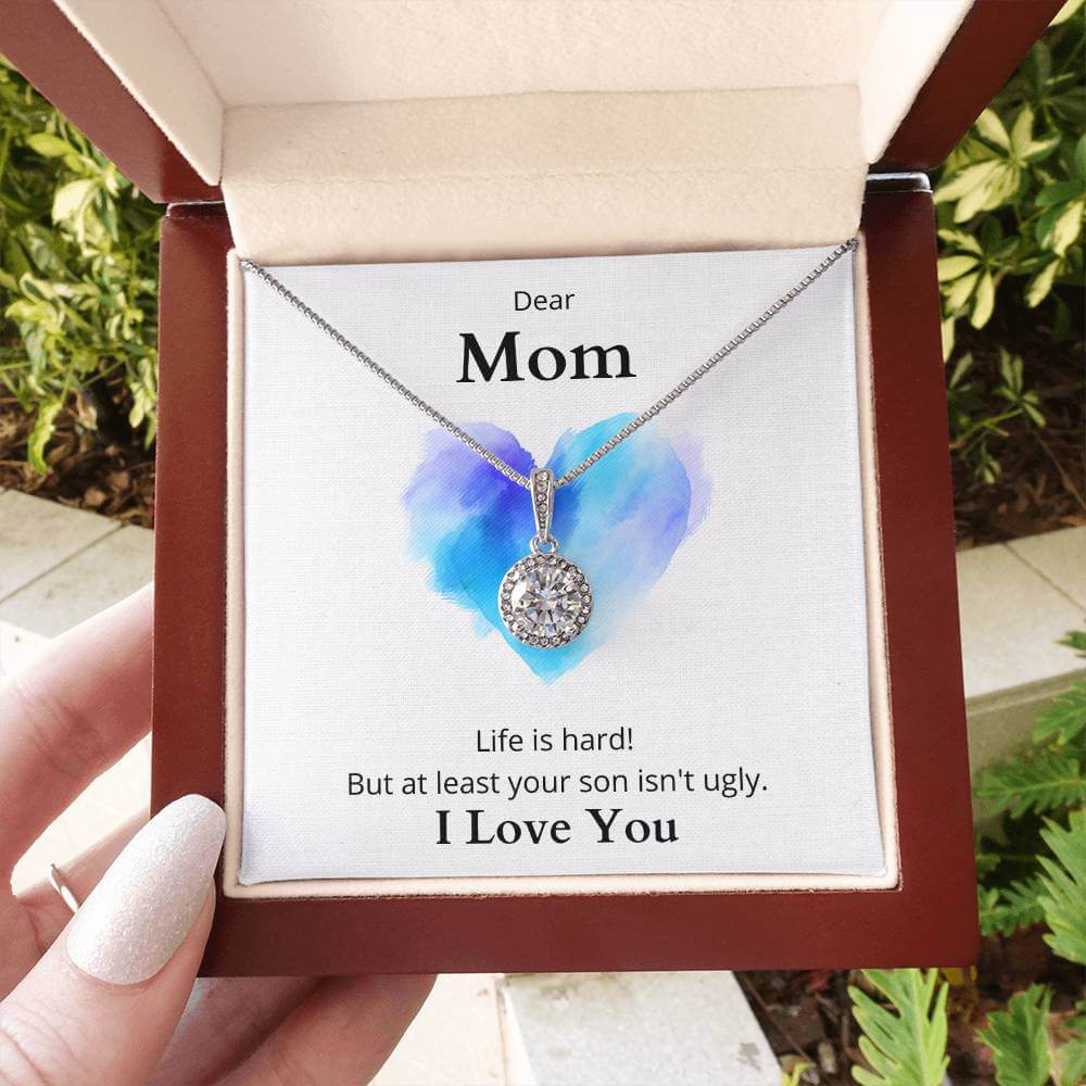 14K White Gold Finish Eternal Hope Necklace - Best Gift For Mom From Son