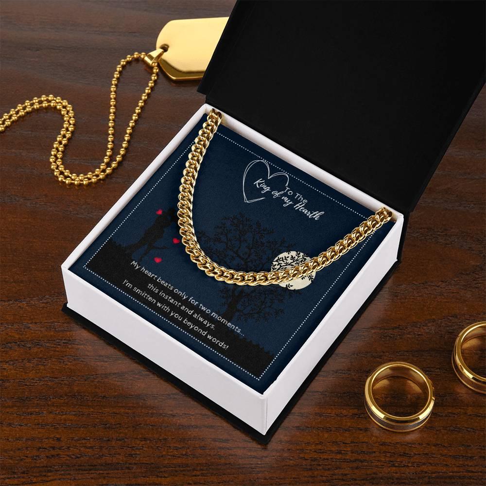 To the King of My Hearth I Cubain Link Chain 14K - Camili Bel Creations Gift Shop