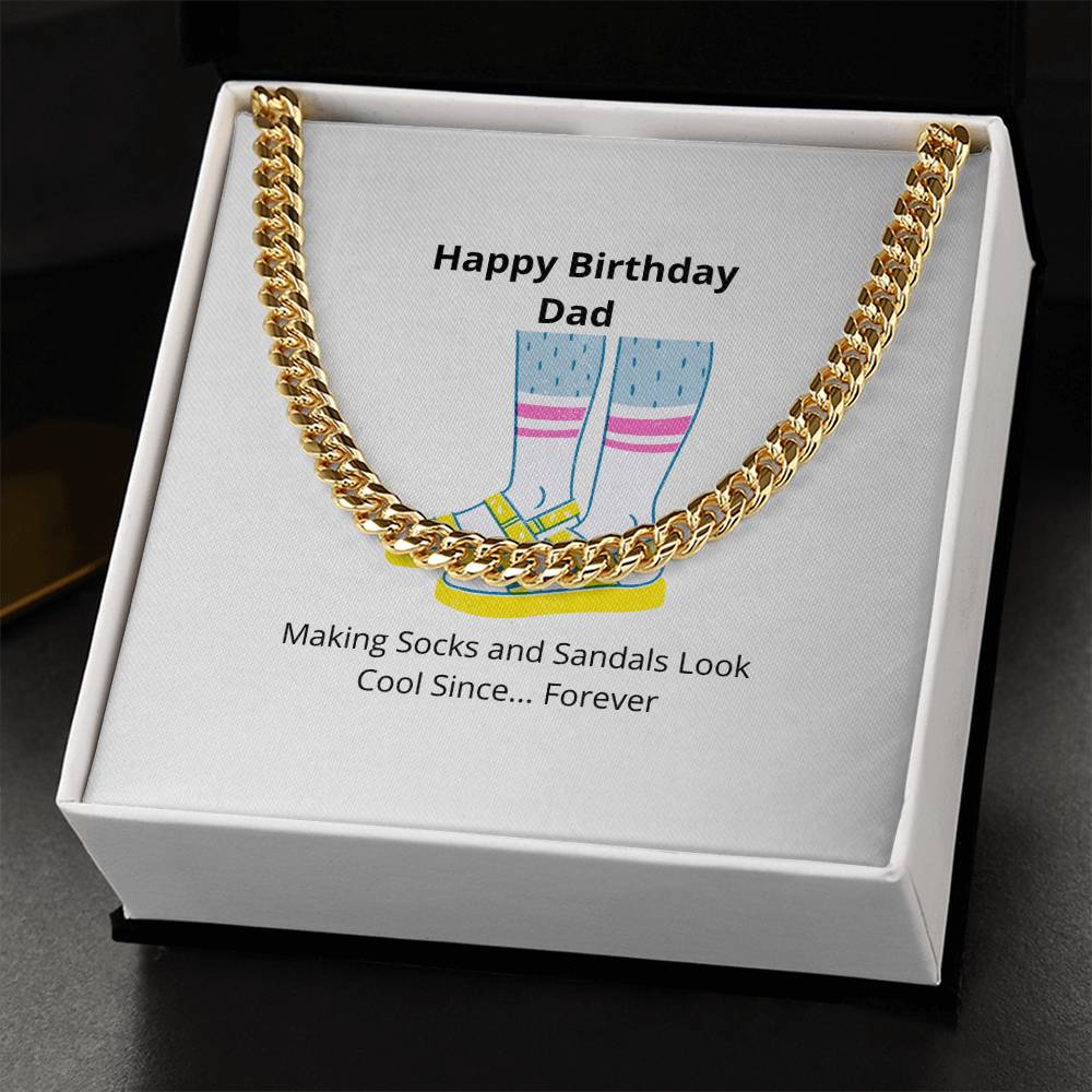 Happy Birthday Day Gift For Dad - 14K Yellow Gold Cuban Link Chain - Camili Bel Creations Gift Shop