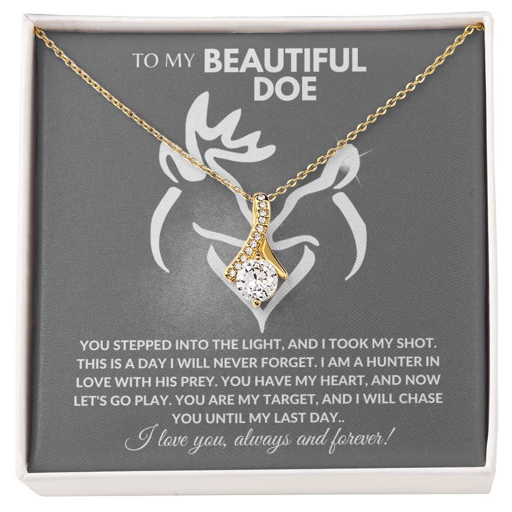 To My Beautiful Doe, 18K Gold Finish Alluring Beauty Necklace, Stunning Gift For Her - Camili Bel Creations Gift Shop