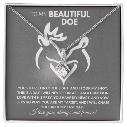 To My Beautiful Doe, 18K Gold Finish Alluring Beauty Necklace, Stunning Gift For Her