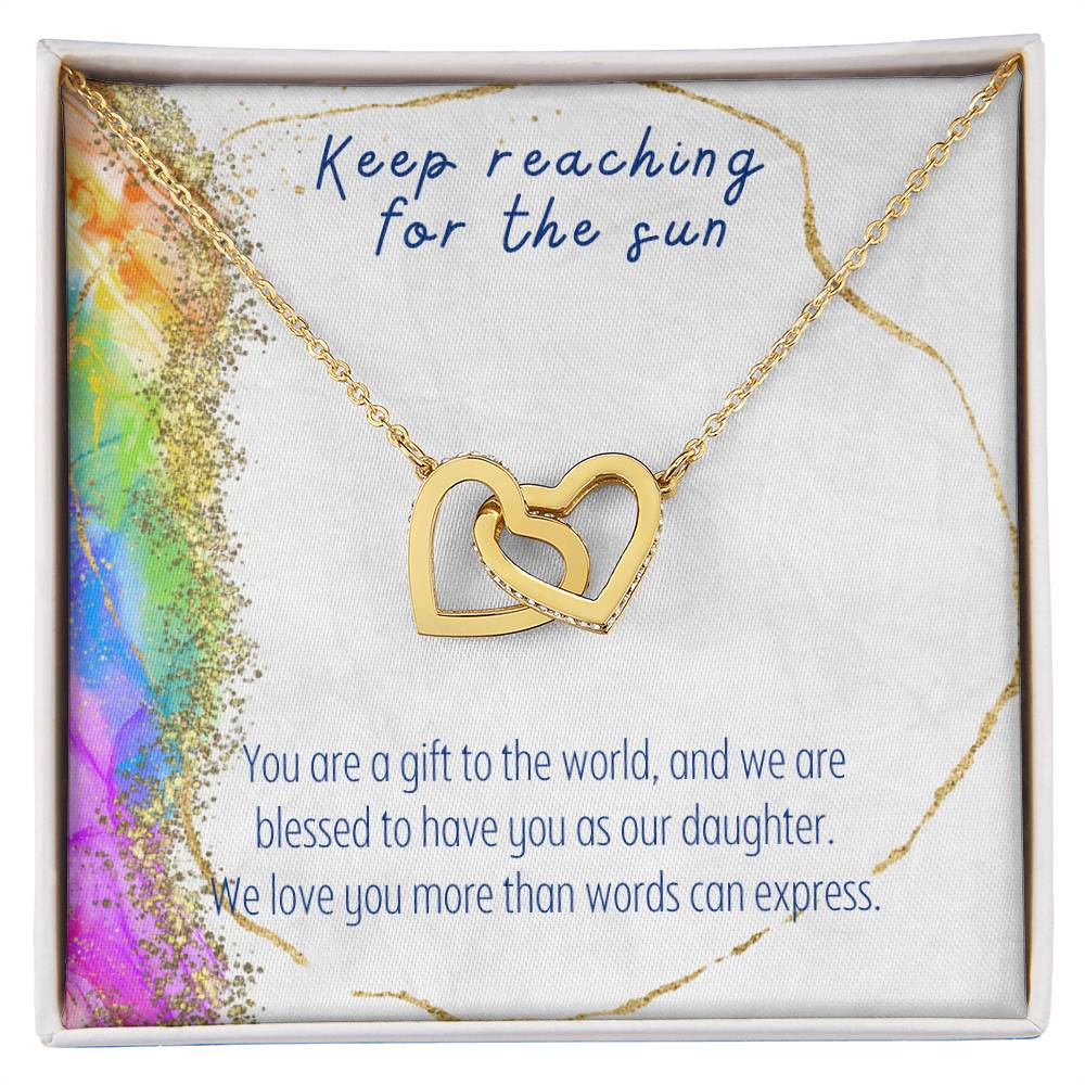 Daughter - Interlocking Hearts Necklace - Perfect Gift For Her - Camili Bel Creations Gift Shop