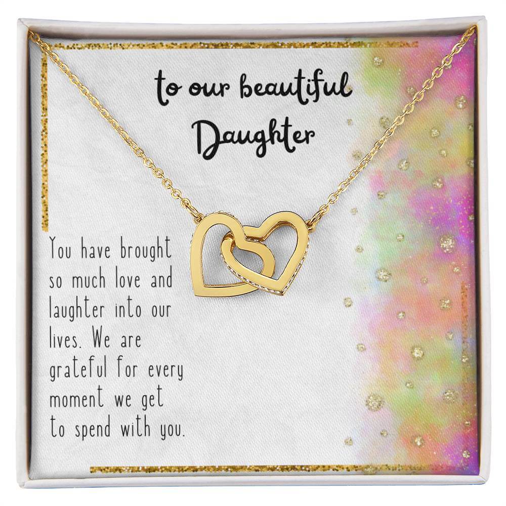 Daughter - Interlocking Hearts Necklace - Perfect Gift For Her - Camili Bel Creations Gift Shop