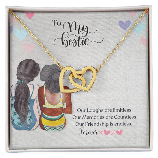 Interlocking Hearts Necklace - Token of Love Best Friend Forever - Camili Bel Creations Gift Shop