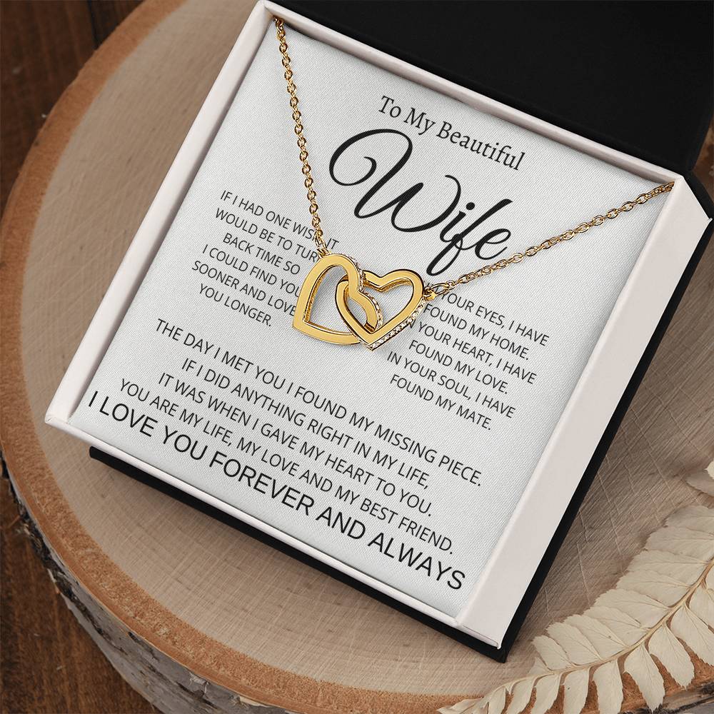 Interlocking Hearts Necklace - Symbol of Eternal Love for Wife - Camili Bel Creations Gift Shop