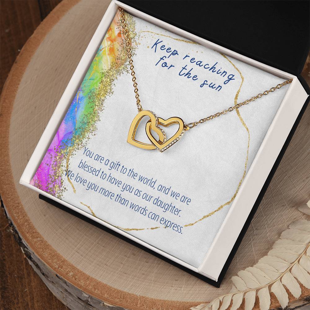 Daughter - Interlocking Hearts Necklace - Perfect Gift For Her - Camili Bel Creations Gift Shop