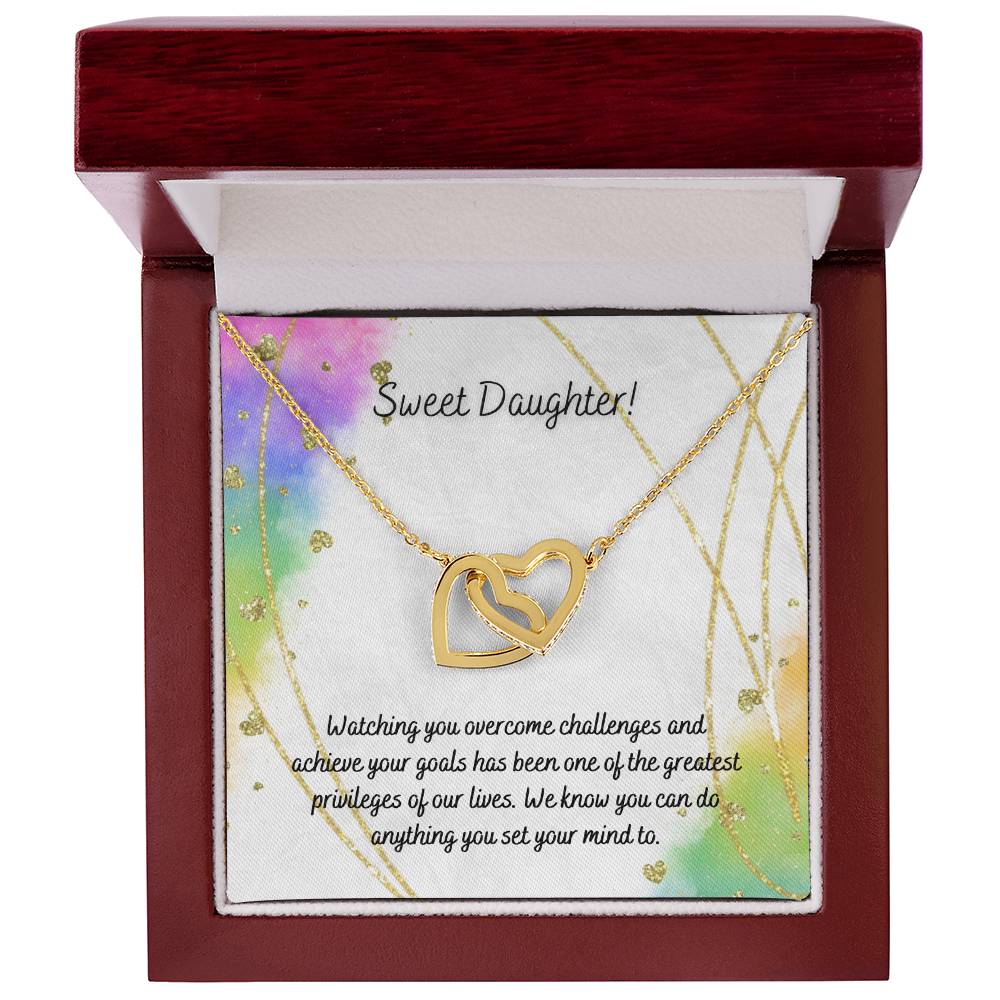 Daughter - Interlocking Hearts Necklace - Perfect Gift For Her - Camili Bel Creations Gift Shop