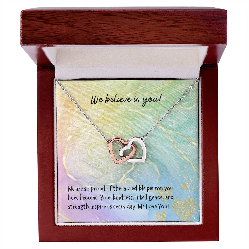 Daughter - Interlocking Hearts Necklace - Perfect Gift For Her - Camili Bel Creations Gift Shop