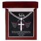 To My Son - Flying On Faith - Cuban Link Cross Necklace - Camili Bel Creations Gift Shop
