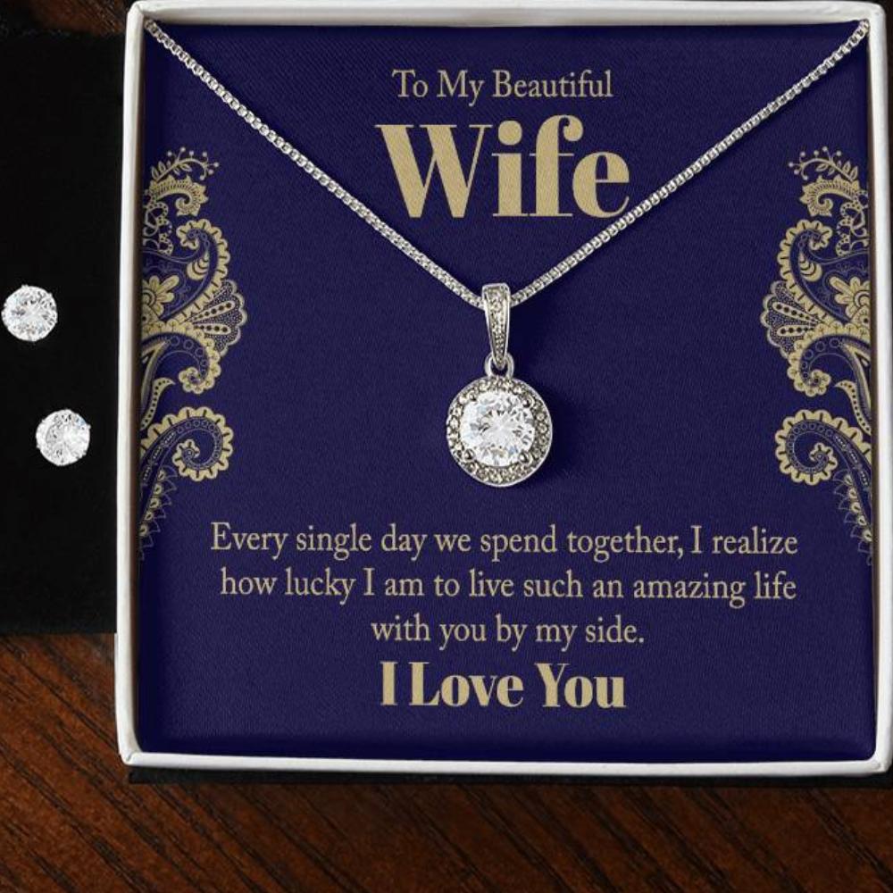 Wife - I Love You Eternal Hope Necklace Set - Gift For Her - Camili Bel Creations Gift Shop