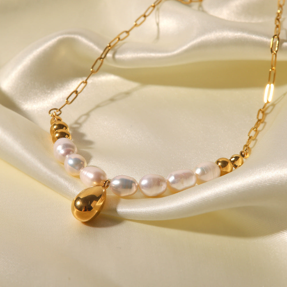 Gorgeous 18K Golden Baroque Freshwater Pearl Elegant Necklace - Camili Bel Creations Gift Shop
