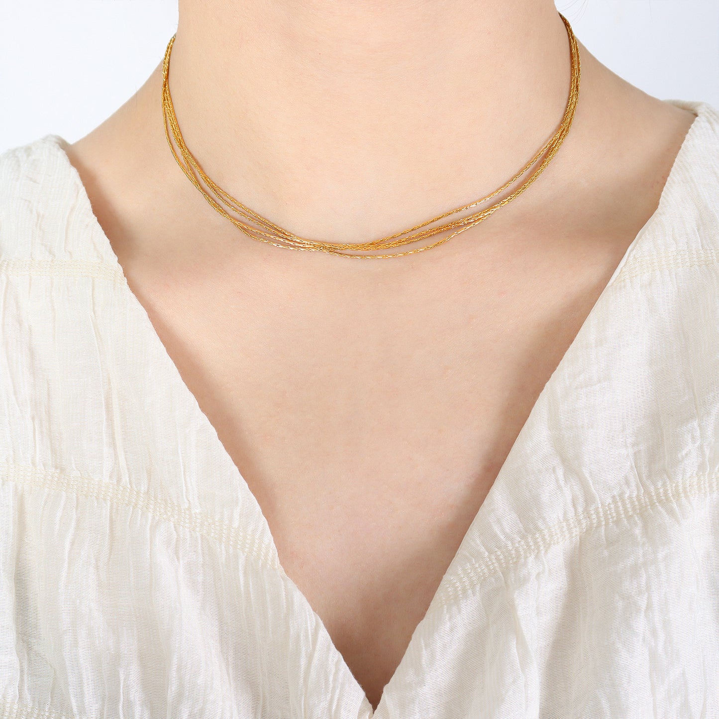 18K Gold Noble Multi-layered Chain Necklace - Camili Bel Creations Gift Shop