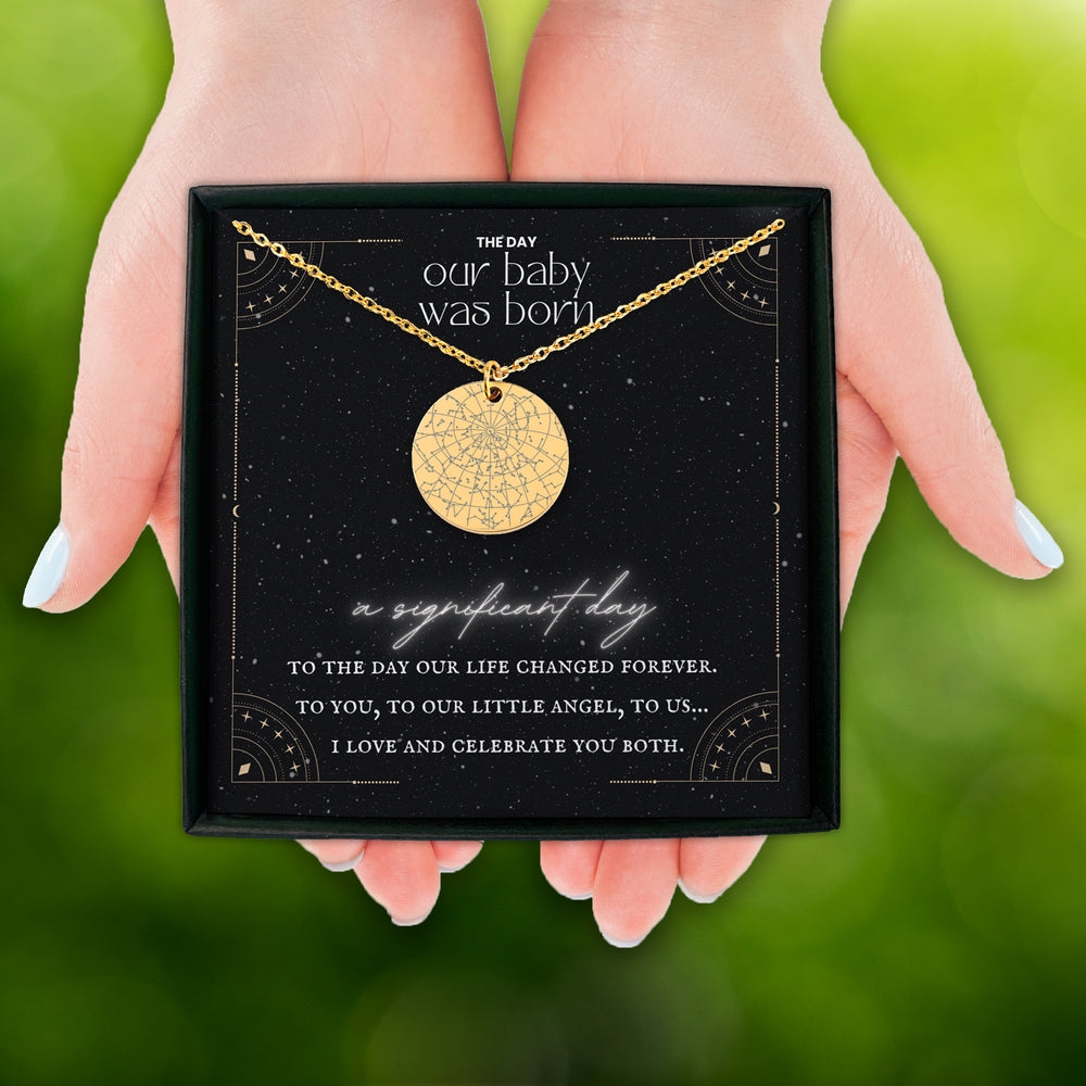 Custom Star Map Necklace - Gift For New Mom From Dad - Camili Bel Creations Gift Shop