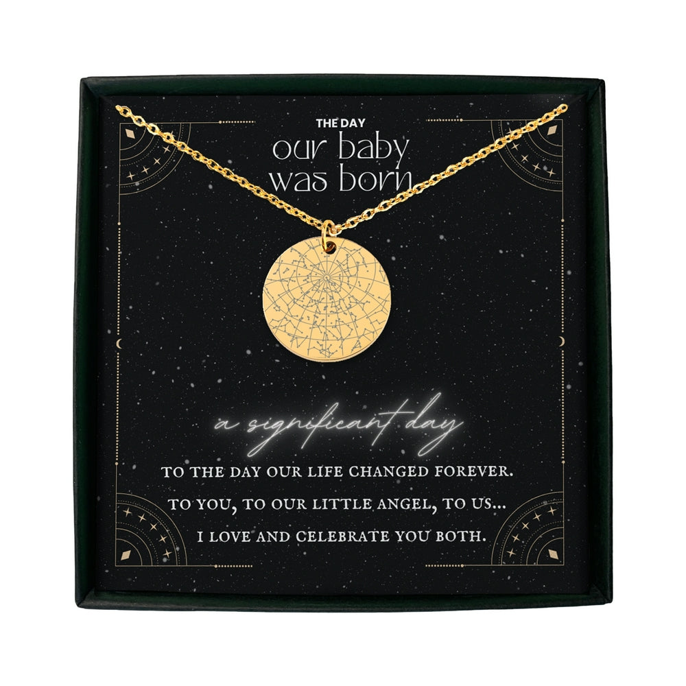 Custom Star Map Necklace - Gift For New Mom From Dad - Camili Bel Creations Gift Shop
